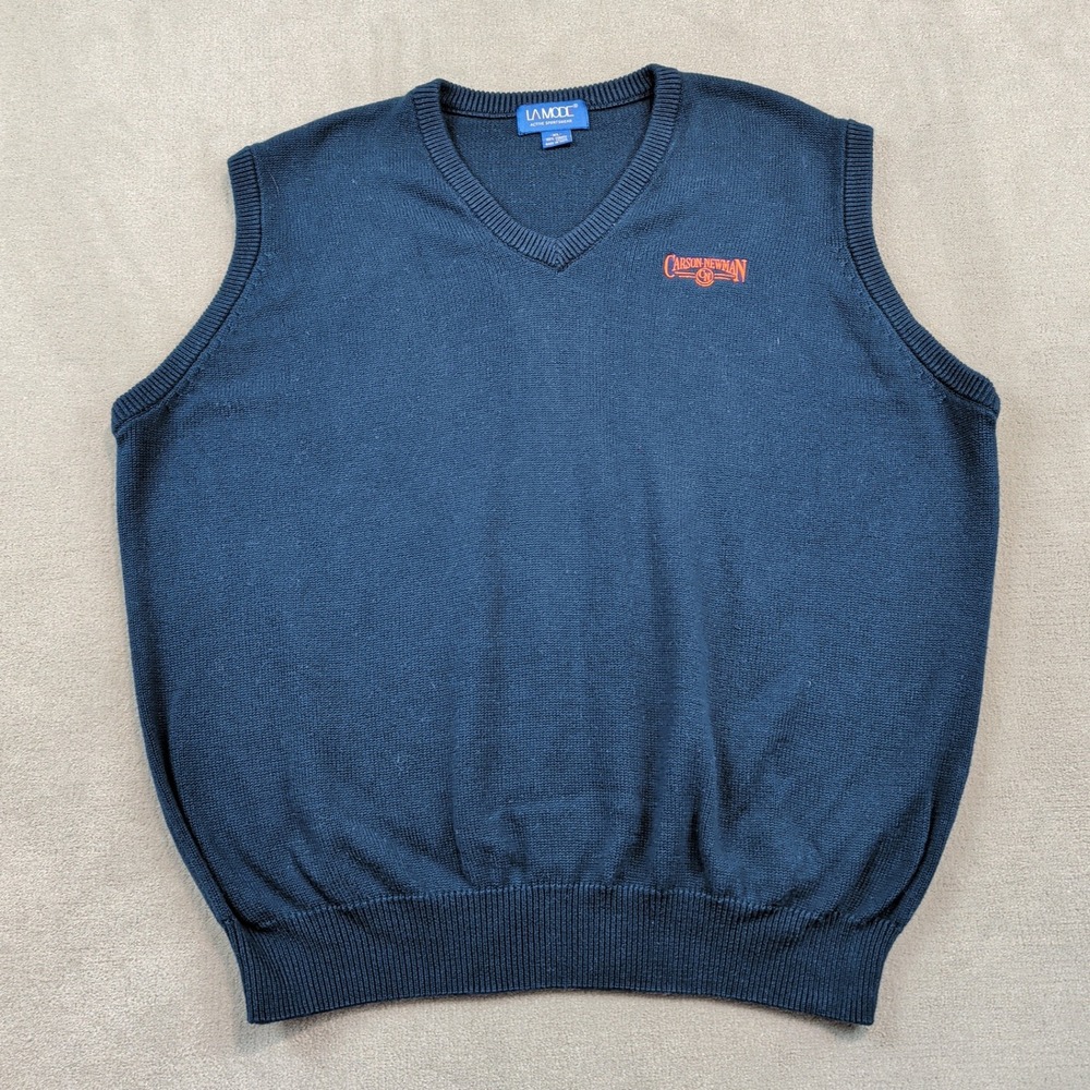 La Mode Carson-Newman University Sweater Vest XL Mens Navy Blue Cotton V-Neck